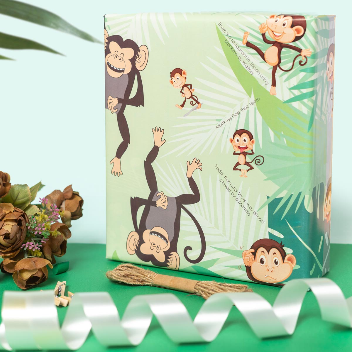 Gift Wrapping Paper | Monkey-Set of 10