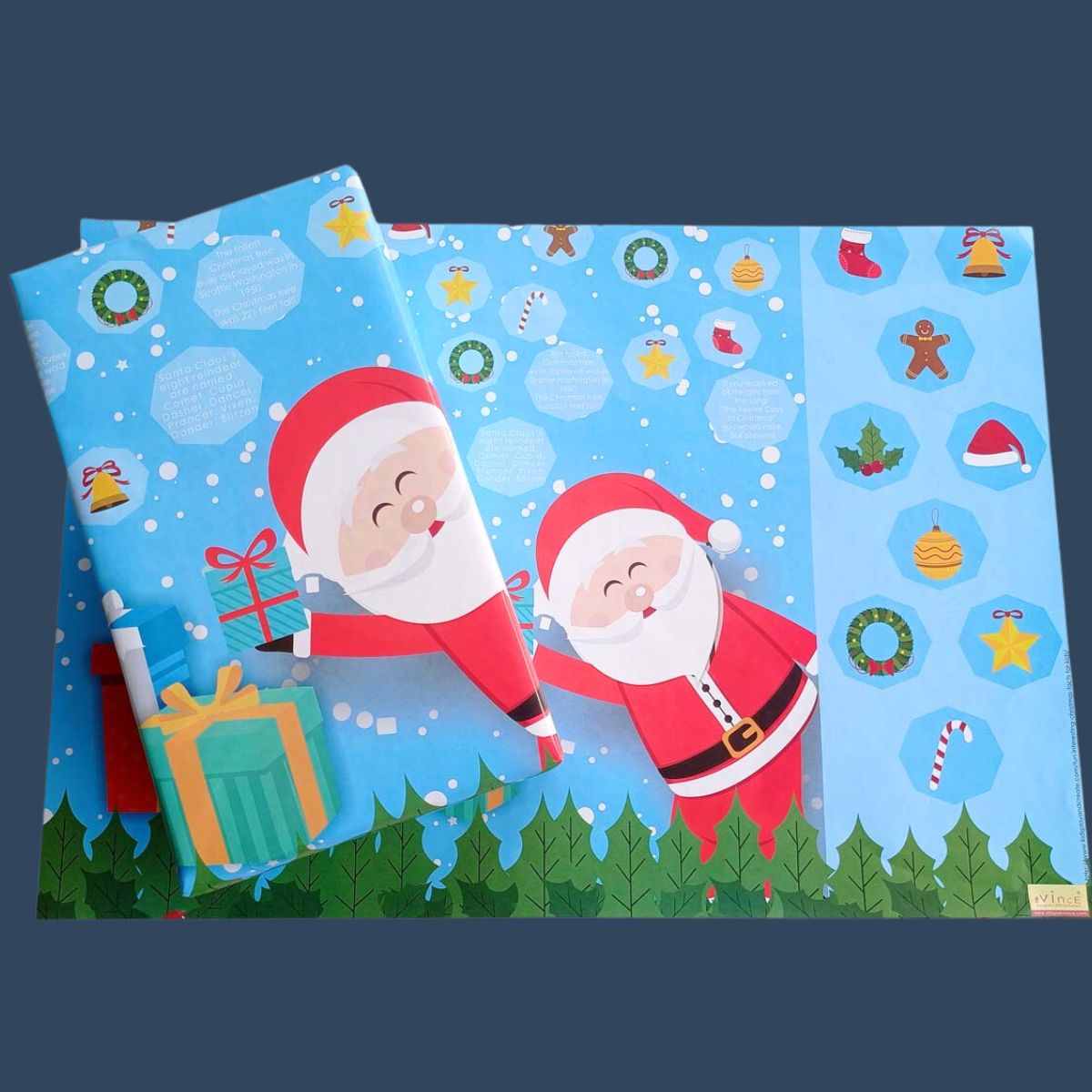 Gift Wrapping Paper | Santa-Set of 10