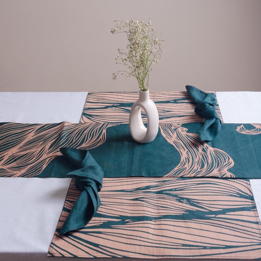 Iraja - Table Linen Set | Pure Hemp | Table Runner & Placemats