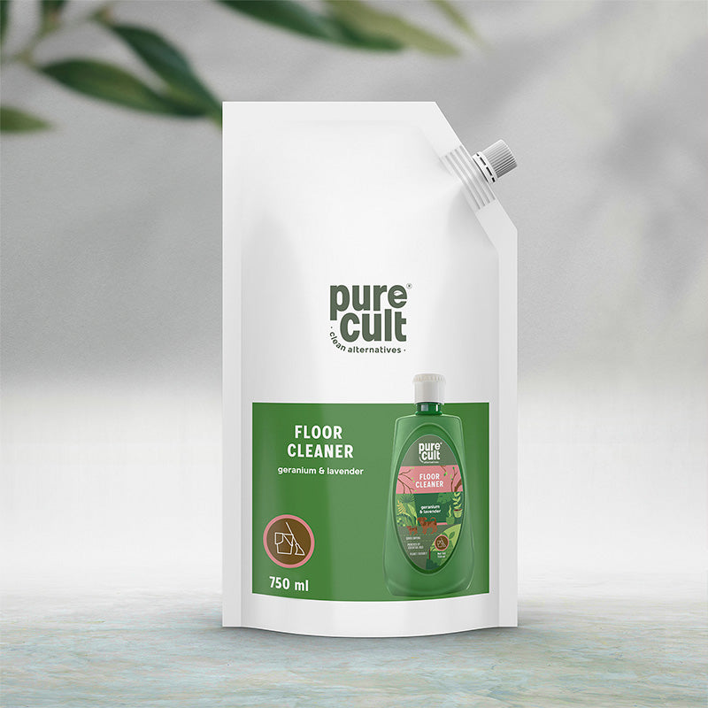 PureCult Floor Cleaner refill pack 750ml Infused with Geranium & Lavender Essential oils