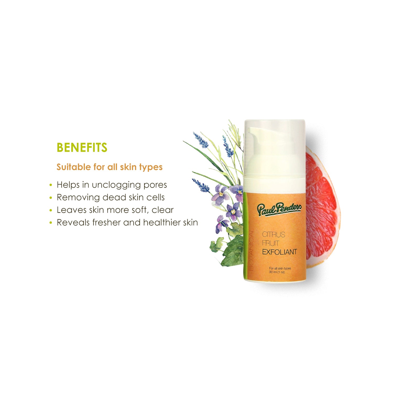 Citrus Fruit Exfoliant | AHA Face Scrub | Whitening Effect | 30ml