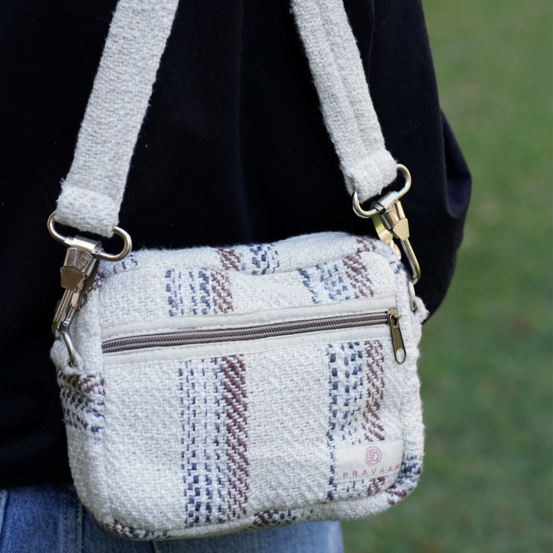 Kese Mininalistic Crossbody bag with 2 Zip detailing | Handcrafted