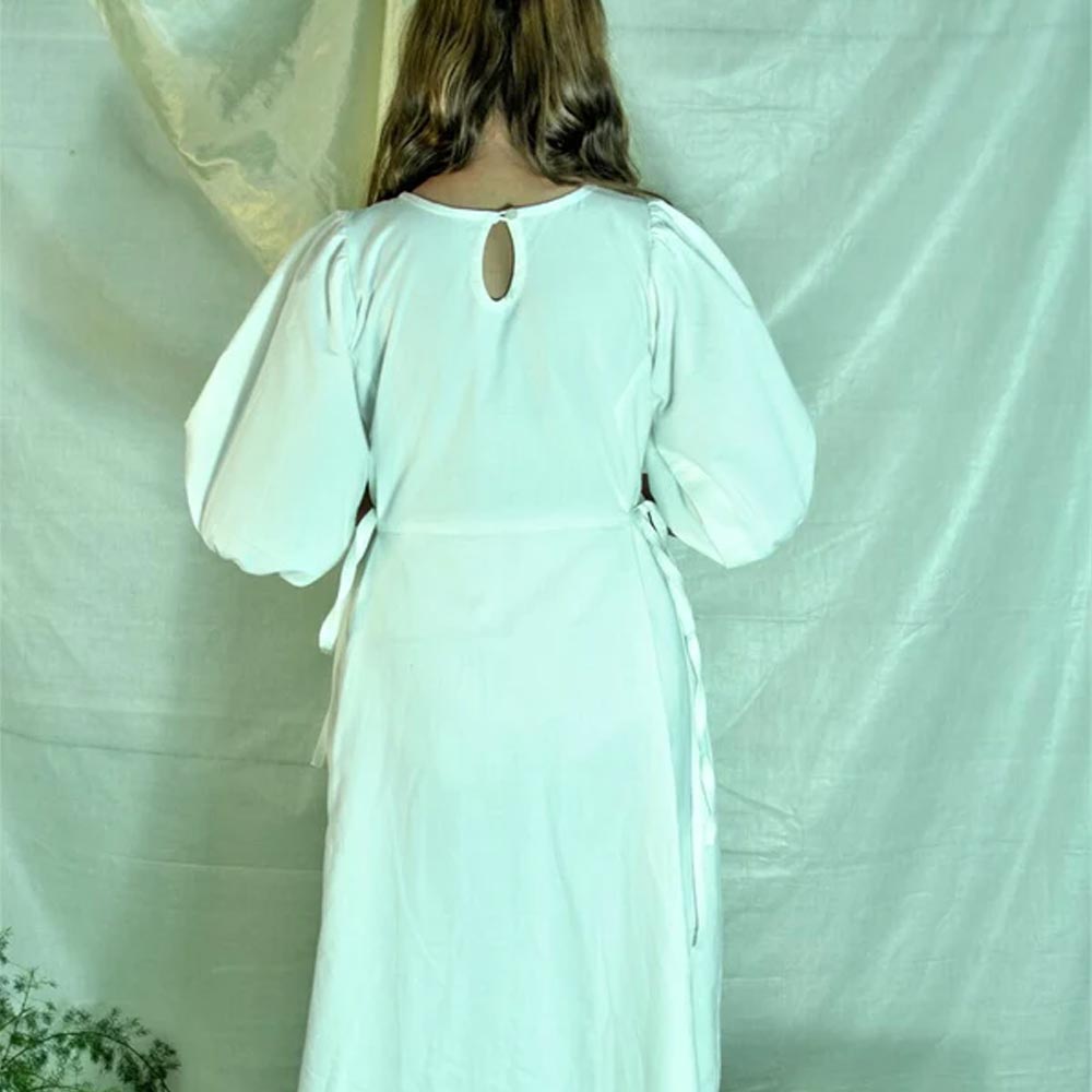 Midi Length Pleated Dress | Organic Cotton - Hobey