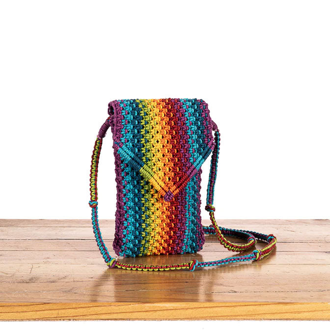 Sweven Striped Hand-Knotted Mobile Pouch