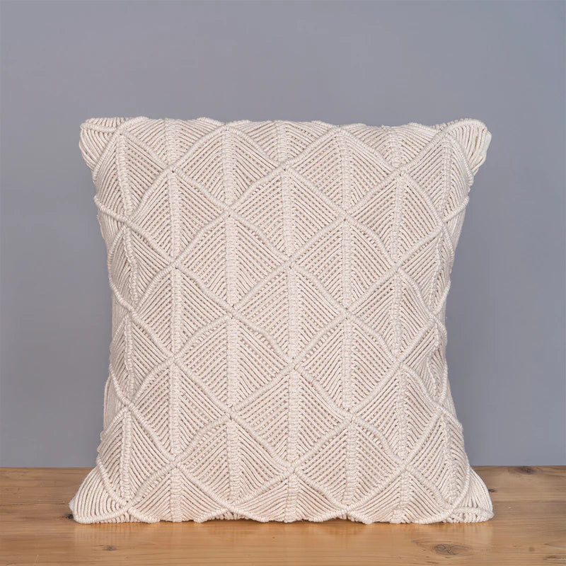 Cross Knot Hand-Knotted Cushion Cover | Single pc