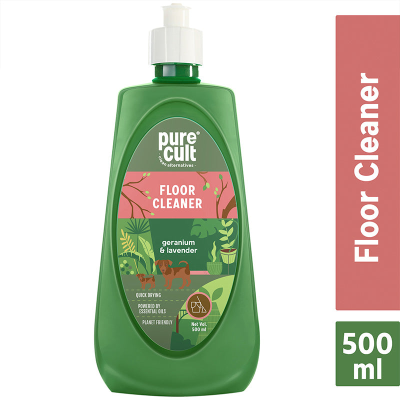 PureCult Eco-Friendly Floor Cleaner with Geranium and Lavender Essential Oils (500 ML)