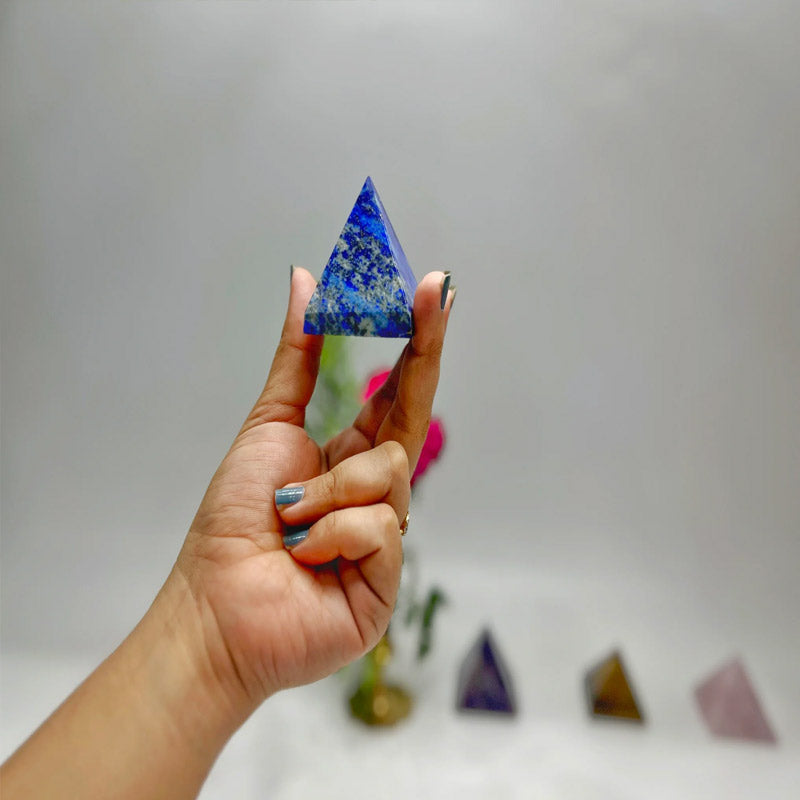 Certified Lapis Lazuli Pyramid Crystal