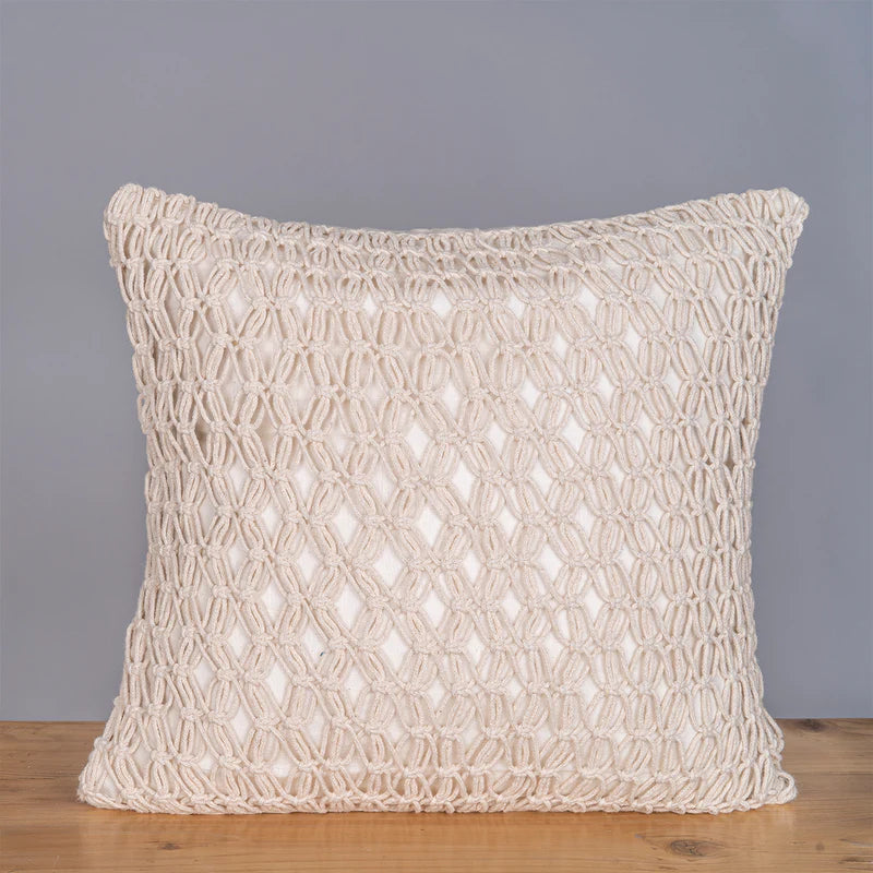Criss Cross  Dense Hand-Knotted Cushion Cover | Single pc