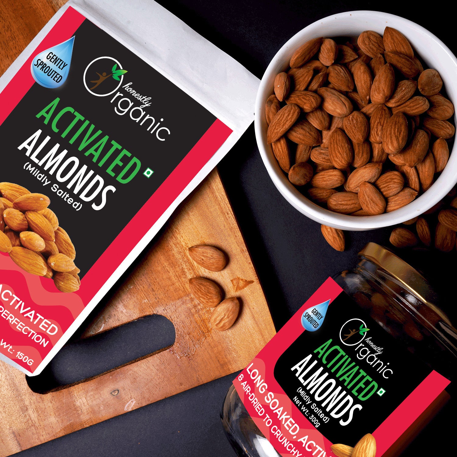 Activated Organic Almonds - Mildly Salted - 150g