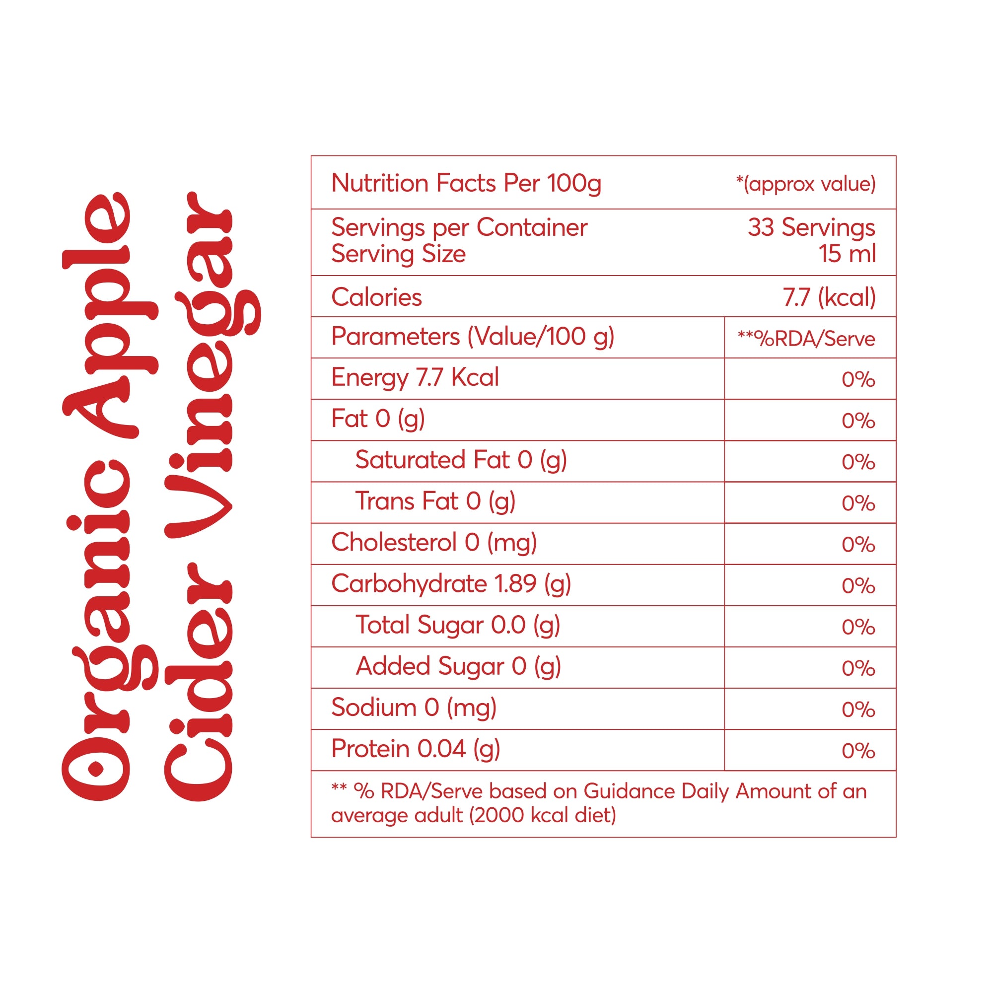Apple Cider Vinegar (Certified Organic) 500ml