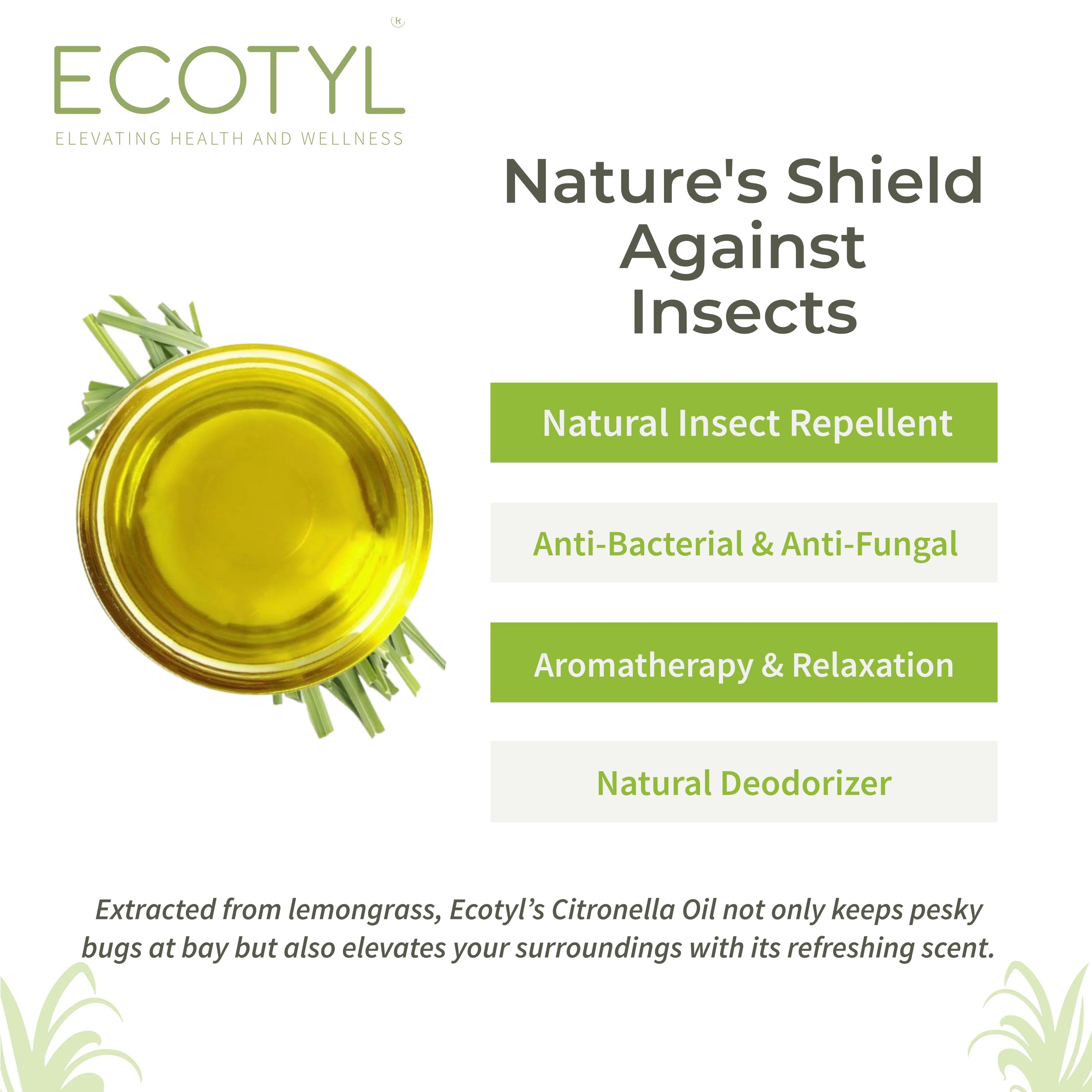 Citronella Oil | Natural Mosquito & Insect Repellent | 100ml