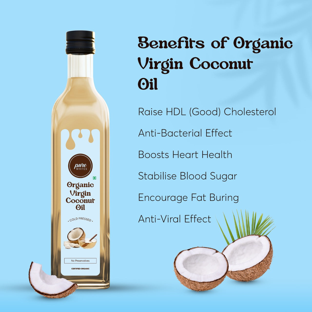 Cold Pressed Virgin Coconut Oil (Certified Organic), 500ml