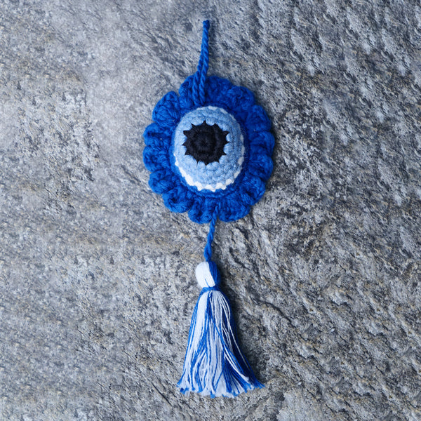 Handmade Evil Eye Keychain | Navy Blue