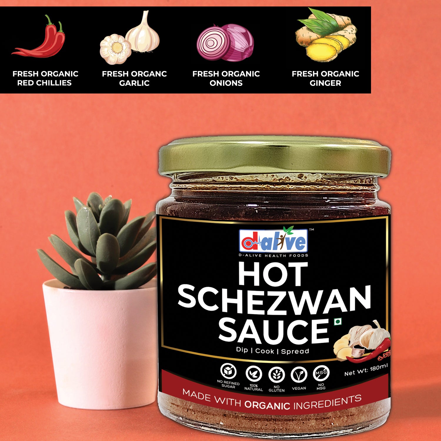 Organic Hot Schezwan Sauce | 180g