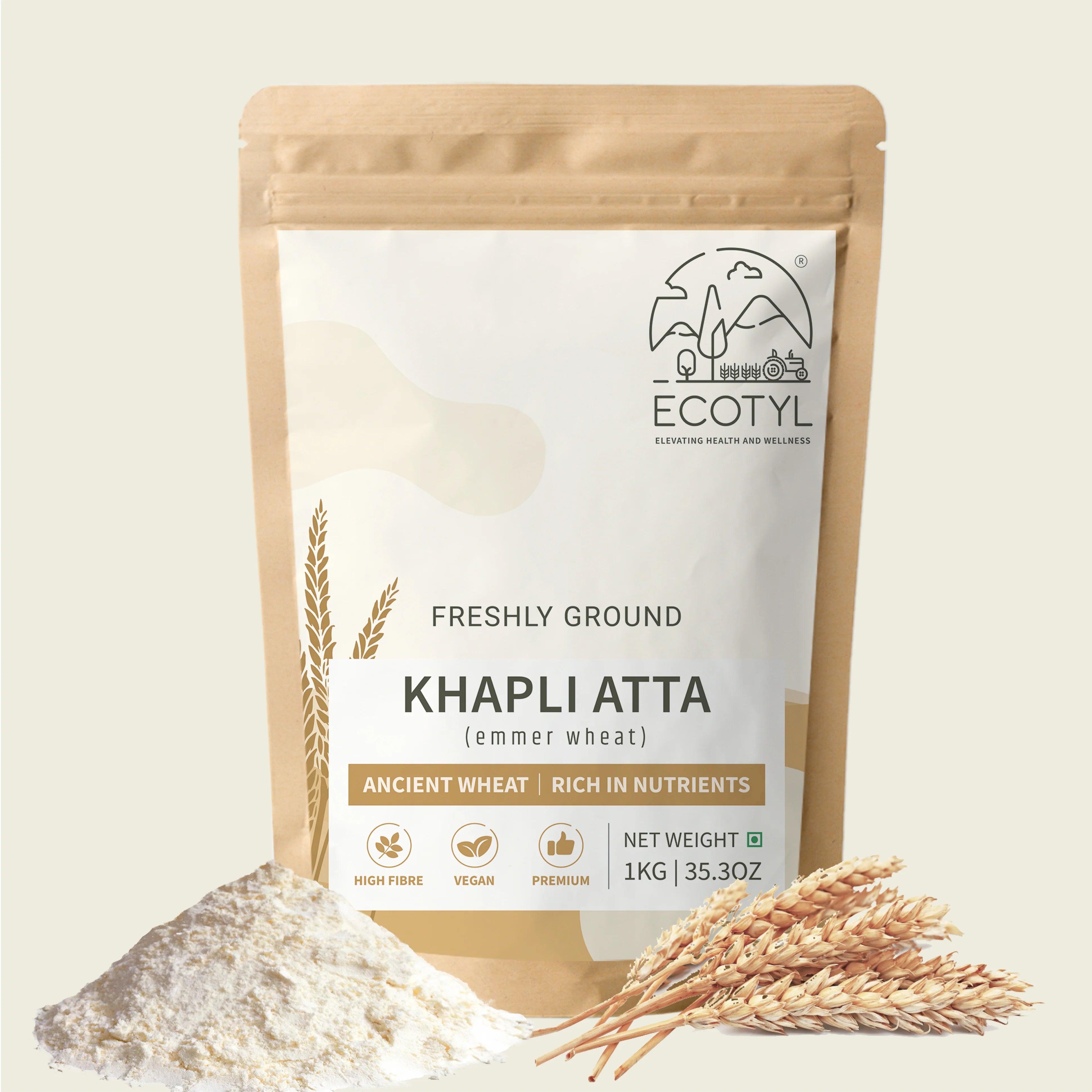 Khapli Atta | Emmer Wheat | 1kg