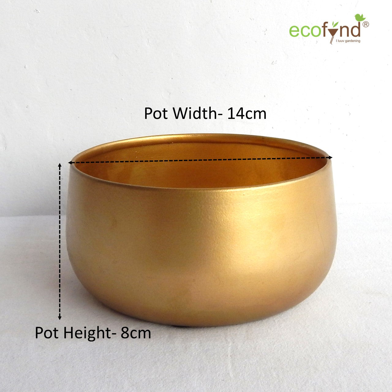 Zoe Gold Metal Pot (Pack of 2)