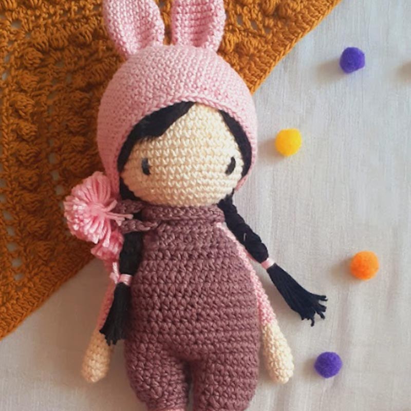 Handmade Amigurumi Tia Bunny Doll