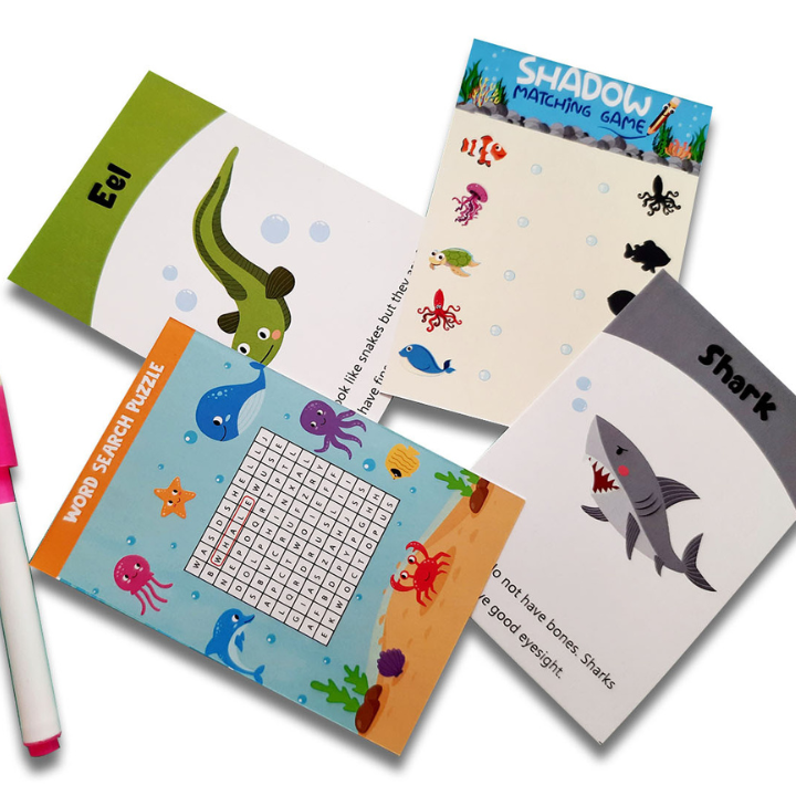 Flashcards | 300 GSM Paper | Sea Animals