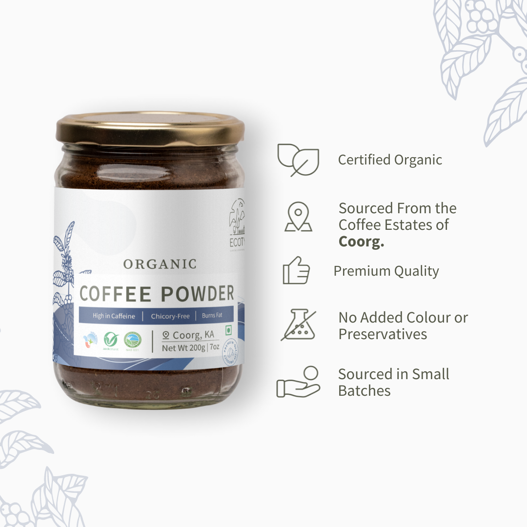 Organic Black Coffee Powder (Jar) | 200 g
