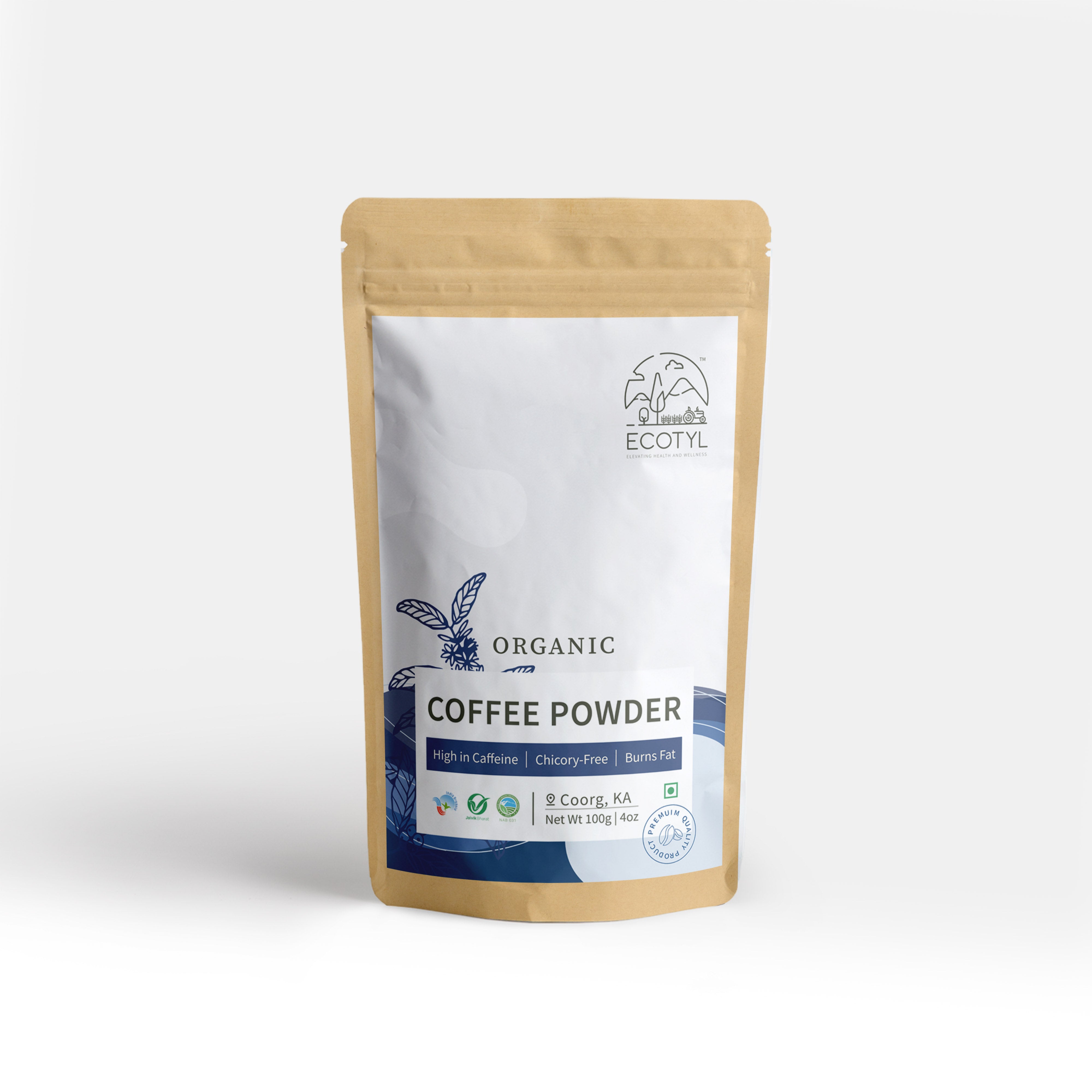 Organic Black Coffee Powder (Pouch) | 100g