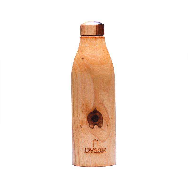 Copper Bottle | Teak Wood | 500ml