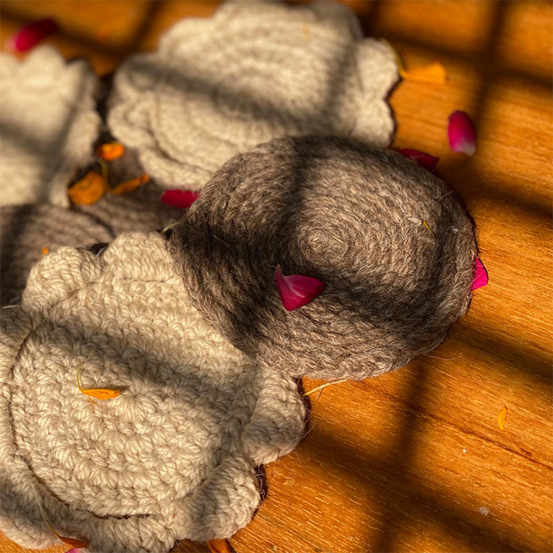 Hand Knitted Coasters | Pure Himalayan Wool