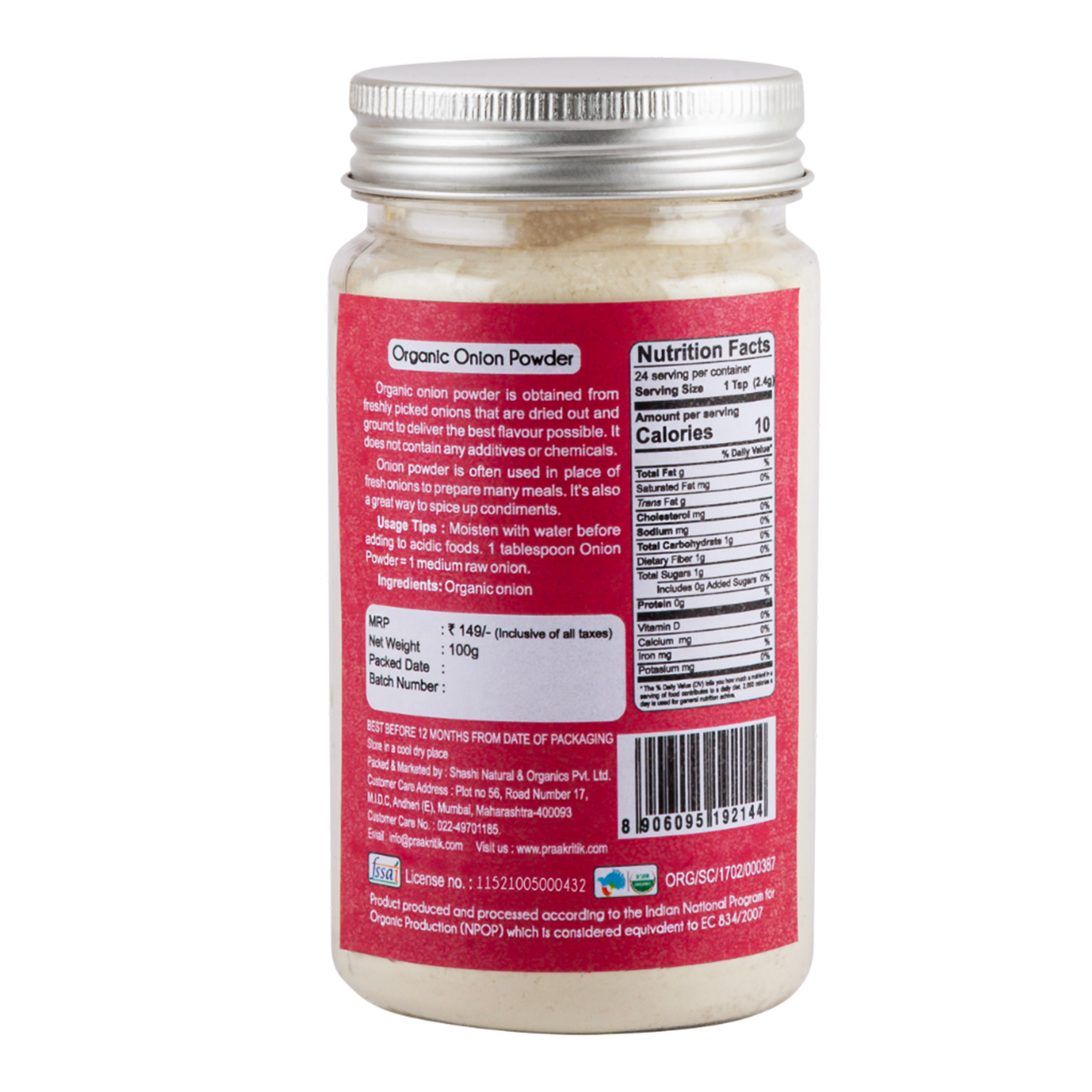 Organic Onion Powder 100 G | Set Of 2
