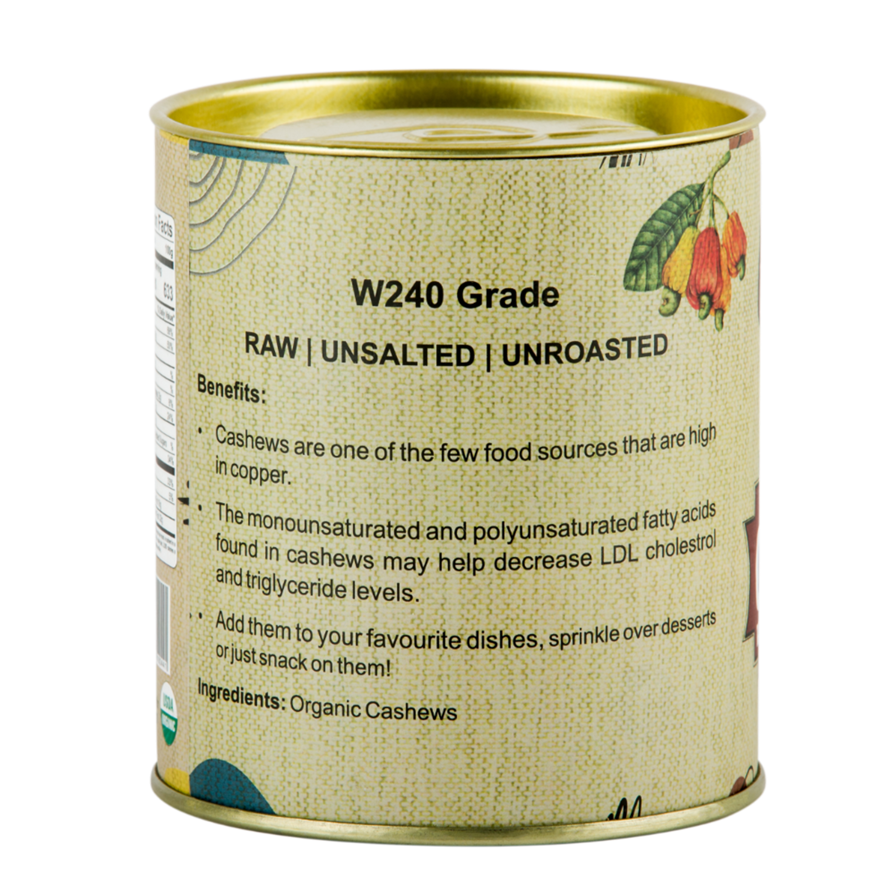Organic Whole Cashew W240 200 G
