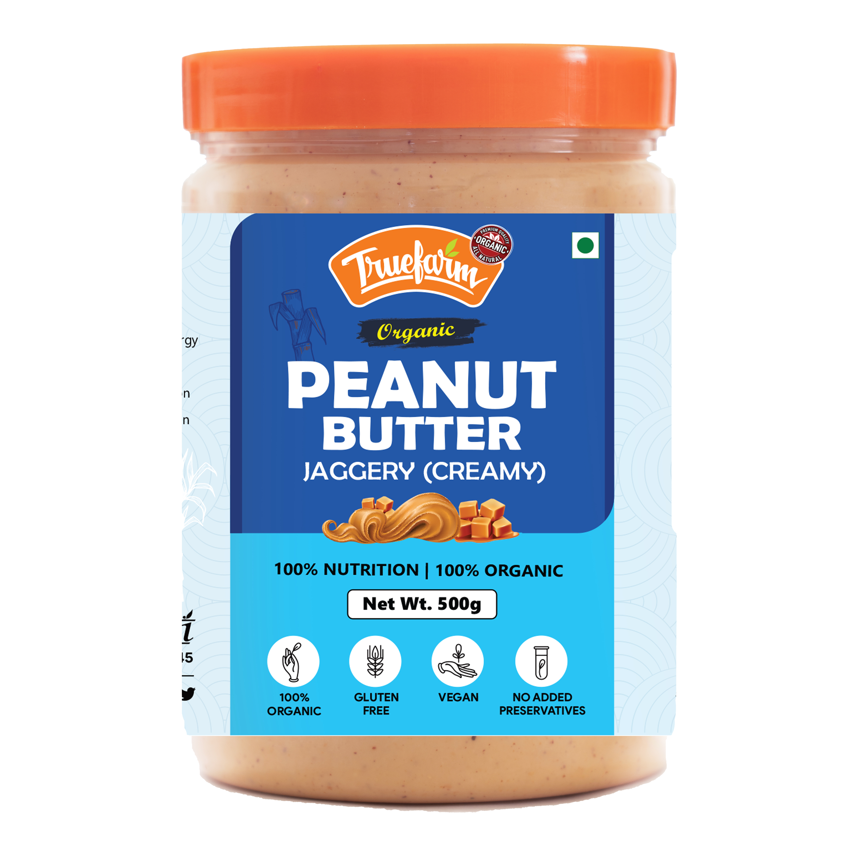 Organic Peanut Butter - Creamy With Jaggery (500g)